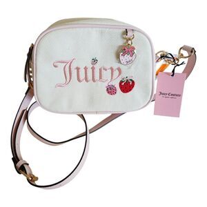 New With Tag Juicy Couture Berry Sweet Camera Crossbody Bag - Natural/Pink